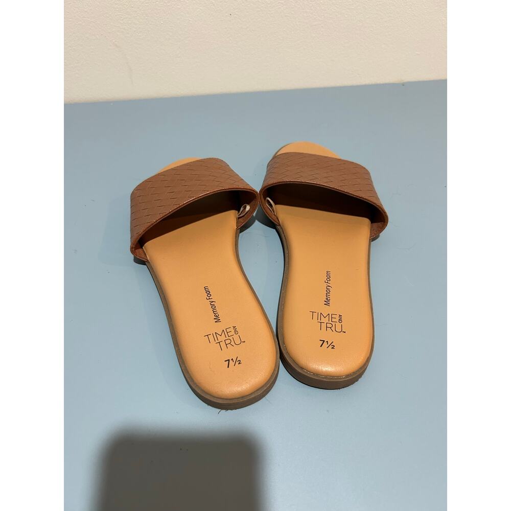 Time and True Brown Slide Sandals - Women's Size 7.5 - Picture 4 of 5